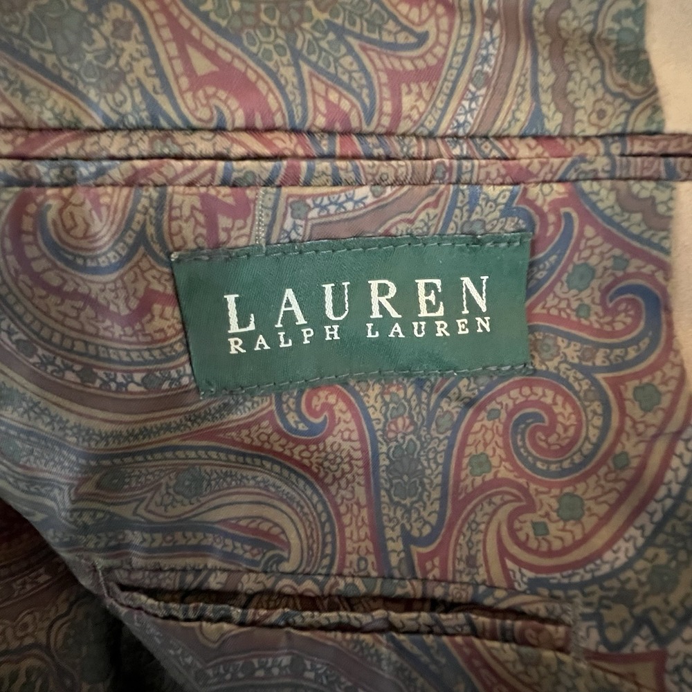 Lauren Ralph Lauren Jacket Mens 44S Beige Blazer Faux Suede Office Sport Coat - Picture 12 of 13